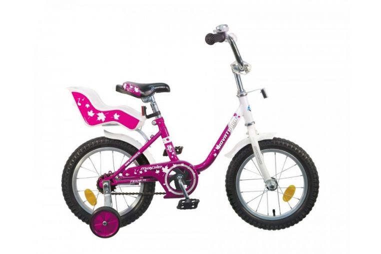 Велосипед NOVATRACK 12" MAPLE, розовый, сталь, полная защита цепи, тормоз нож, крылья, сидение для к