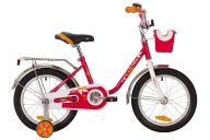 Детский велосипед  NOVATRACK 16" MAPLE, красный, полная защита цепи, тормоз нож.,крылья и багажник хром, пер.