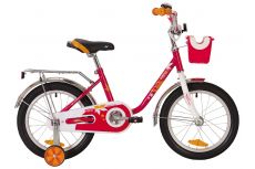 Велосипед NOVATRACK 16" MAPLE, красный, полная защита цепи, тормоз нож.,крылья и багажник хром, пер.