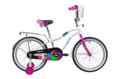 Подростковый велосипед  NOVATRACK 20", CANDY, белый, полная защита цепи, тормоз нож., сумочка на руль, крылья и ба