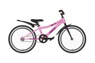 Подростковый велосипед  NOVATRACK 20" PRIME алюм., розовый металлик,  ножной тормоз, короткие крылья