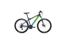 Велосипед 26' Forward Flash 26 2.2 disc Серый матовый/Ярко-зеленый 20-21 г