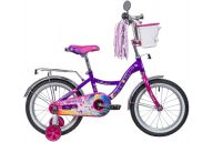 Детский велосипед  16", LITTLE GIRLZZ, фиолетовый, тормоз нож., пер.корзина, зеркало, крылья и багажник