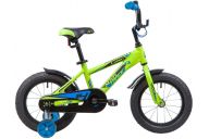 Детский велосипед  NOVATRACK 14", LUMEN, алюм.,зелёный, тормоз нож, короткие крылья, нет багажника