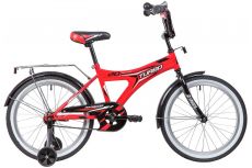Велосипед NOVATRACK 20" TURBO, монокок, красный, тормоз ножной, крылья и багажни