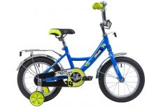 Велосипед NOVATRACK 14", URBAN, синий, полная защита цепи, тормоз нож., крылья и багажник хром
