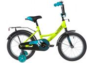 Детский велосипед  NOVATRACK 16" VECTOR салатовый, тормоз нож, крылья, багажник, защита А-тип
