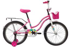 Велосипед NOVATRACK 20" TETRIS розовый, тормоз нож, крылья цвет, багажник, корзина, защита А-тип