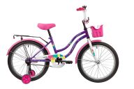 Велосипед  NOVATRACK 20" TETRIS фиолетовый, тормоз нож, крылья цвет, багажник, корзина, защита А-тип