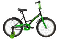 Велосипед  NOVATRACK 20" STRIKE черный-зелёный, тормоз нож, крылья корот, защита А-тип