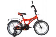 Велосипед  NOVATRACK 16" TURBO красный, тормоз нож, крылья, багажник хром, полная защ.цепи