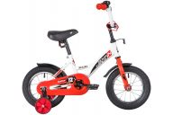 Детский велосипед  NOVATRACK 12" STRIKE белый-красный, тормоз нож., корот.крылья, полная защита цепи
