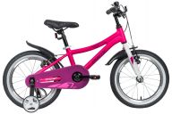 Детский велосипед  NOVATRACK 16" PRIME алюм., розовый, полная защита цепи, торм V-brake, короткие крылья