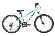 Велосипед  NOVATRACK 24" EXTREME белый,  стальная рама 11", 6 скор., Shimano TZ500/Microshift TS38, V