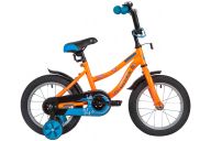 Велосипед  NOVATRACK 14" NEPTUNE оранжевый, тормоз нож, крылья корот, полная защ.цепи