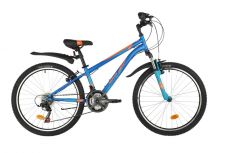 Велосипед NOVATRACK 24" ACTION синий,  стальная рама 11", 18 скор., Shimano TZ500/RS35, V- brake тор