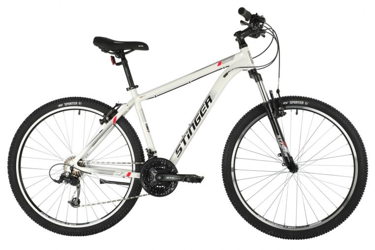 Велосипед STINGER 27.5" ELEMENT STD белый, алюминий, размер 18", MICROSHIFT