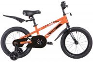 Детский велосипед  NOVATRACK 16" JUSTER оранжевый, тормоз нож, пласт крылья, полная защ. цепи