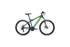 Велосипед 26' Forward Flash 26 2.2 S disc Серый матовый/Ярко-зеленый 20-21 г