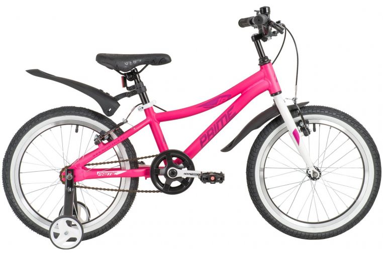 Велосипед NOVATRACK 18" PRIME алюм., розовый, тормоза V-brake, короткие крылья