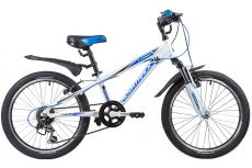 Велосипед NOVATRACK 20", LUMEN, белый, алюм., 6-скор, TY21/TS38/SG-6SI, V-brake