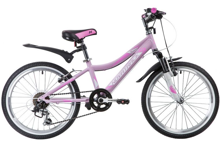 Велосипед NOVATRACK 20", NOVARA, розовый, алюм., 6-скор, TY21/TS38/SG-6SI, V-brake