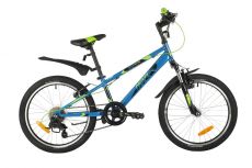 Велосипед NOVATRACK 20" EXTREME синий,  сталь, 6 скор., Shimano TY21/Microshift TS38, V- brake тормо