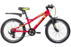 Велосипед NOVATRACK 20", TORNADO, красный, алюм., 7-скор, FT35D/TS38/SG-7SI, V-brake