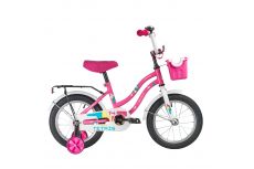 Велосипед NOVATRACK 14" TETRIS розовый, тормоз нож, крылья цвет, багажник, корзина, полная защ.цепи