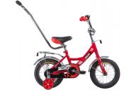 Детский велосипед  NOVATRACK 12", URBAN, красный, полная защита цепи, тормоз нож., крылья и баг хром, упр.руч