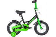 Детский велосипед  NOVATRACK 12" STRIKE чёрный-зелёный, тормоз нож., корот.крылья, полная защита цепи
