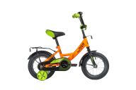 Детский велосипед  NOVATRACK 12" VECTOR оранжевый, тормоз нож., крылья и багажник чёрн., полная защита цепи