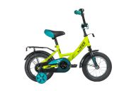 Детский велосипед  NOVATRACK 12" VECTOR салатовый, тормоз нож., крылья и багажник чёрн., полная защита цепи