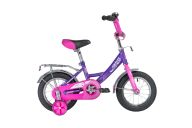 Детский велосипед  NOVATRACK 12" VECTOR лиловый, тормоз нож., крылья и багажник хром., полная защита цепи