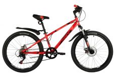 Велосипед NOVATRACK 24" EXTREME красный,  стальная рама 12", 6 скор., Shimano TZ500/Microshift TS38,