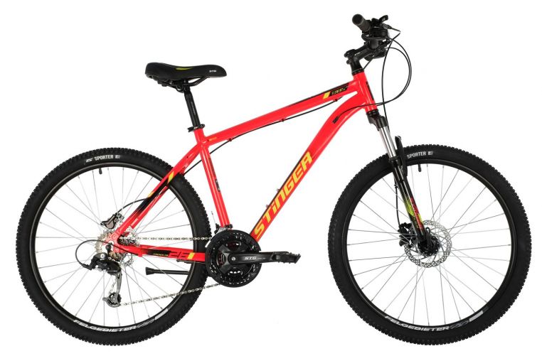 Велосипед STINGER 26" ELEMENT PRO красный, алюминий, размер 18", MICROSHIFT