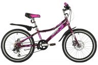 Велосипед  NOVATRACK 20" ALICE пурпурный,  стальная рама, 6 скор., Shimano TY21/Microshift TS38, диск