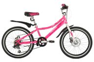Велосипед  NOVATRACK 20" ALICE розовый,  стальная рама, 6 скор., Shimano TY21/Microshift TS38, дисков