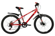 Подростковый велосипед  NOVATRACK 24" EXTREME красный,  стальная рама 11", 6 скор., Shimano TZ500/Microshift TS38,