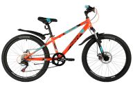 Подростковый велосипед  NOVATRACK 24" EXTREME оранжевый,  стальная рама 11", 6 скор., Shimano TZ500/Microshift TS3