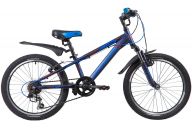 Подростковый велосипед  NOVATRACK 20", LUMEN, синий, алюм., 6-скор, TY21/TS38/SG-6SI, V-brake