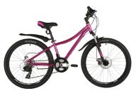 Велосипед  NOVATRACK 24" KATRINA алюм.рама 10", розовый металлик, 21-скор, TY300/TS38/TZ21, диск.тор.
