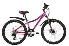 Велосипед NOVATRACK 24" KATRINA алюм.рама 10", розовый металлик, 21-скор, TY300/TS38/TZ21, диск.тор.