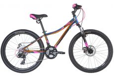 Велосипед NOVATRACK 24" KATRINA алюм.рама 10", фиолет.металлик, 21-скор, TY300/TS38/TZ21, диск.тор.S