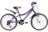Подростковый велосипед  NOVATRACK 20", NOVARA, фиолетовый, алюм., 6-скор, TY21/TS38/SG-6SI, V-brake