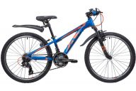 Подростковый велосипед  NOVATRACK 24" EXTREME, алюм.рама 11", синий, 21-скор, TY300/TS38/TZ500, V-brake
