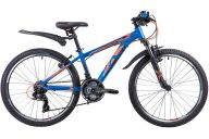 Подростковый велосипед  NOVATRACK 24" EXTREME, алюм.рама 13" синий, 21-скор, TY300/TS38/TZ500, V-brake