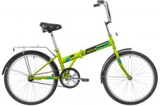 Велосипед NOVATRACK 24" складной, зеленый, тормоз V-Brake задний ножной, багажник, крылья
