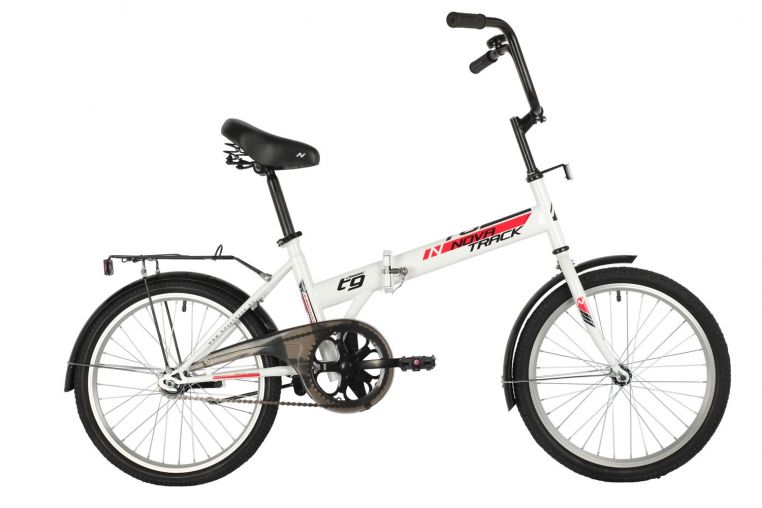 Велосипед NOVATRACK 20" складной, TG30, белый, тормоз нож, двойной обод,сид.и руль комфор
