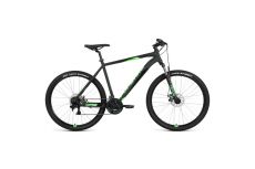 Велосипед 27,5' Forward Apache 27,5 2.2 disc S AL Черный матовый/Ярко-зеленый 20-21 г